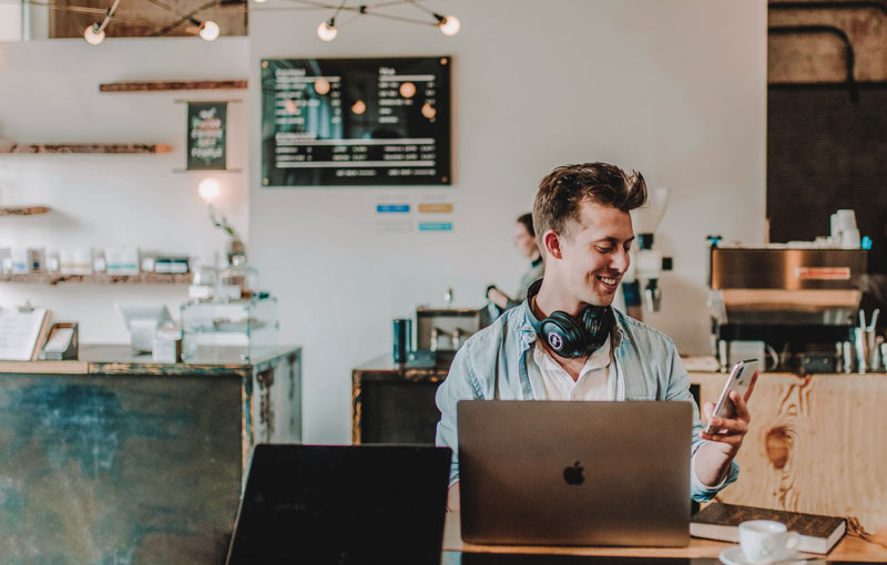 Man working at desk