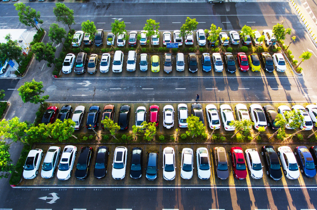 Busy car park